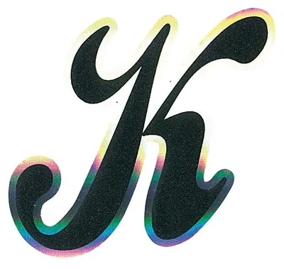 Produktbild von Aufkleber Monogramma Buchstabe K, Schwarz Metallescente