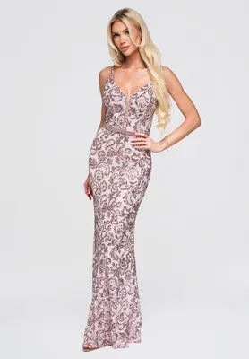 Produktbild von LARICA Kleid Maxi Figurbetont Elegant LA-OM-DLR385 pink XL
