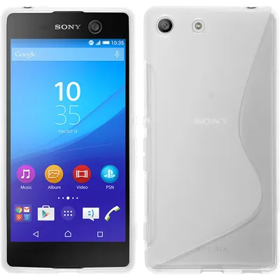 Produktbild von PhoneNatic Case kompatibel mit Sony Xperia M5 - clear Silikon Hülle S-Style + 2 Schutzfolien