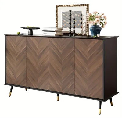 Image de Meuble de rangement - Buffet - Armoire de rangement - Commode - Meuble mural - Design moderne - Étagères réglables