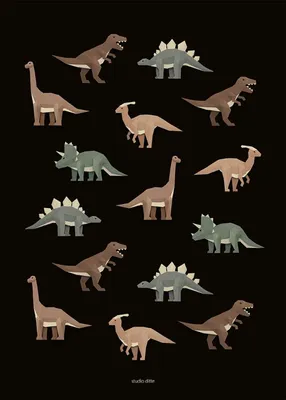 Produktbild von Studio Ditte Dinosaurier Poster - 50 x 70 cm | Sontige Dekoartikel