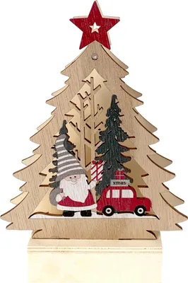 Produktbild von Weihnachtsdeko Tannenbaum mit Weihnachtsmann und Auto