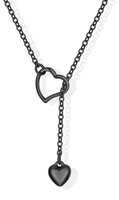 Produktbild von ChainsHouse Kette Damen Y-Kette mit Herz Anhänger Halskette Edelstahl
