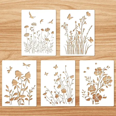 Immagine prodotto di Omgoods - Set di 5 modelli riutilizzabili per fiori e foglie