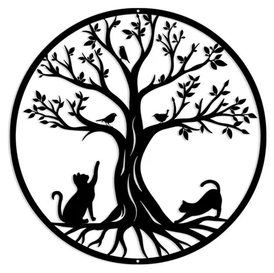 Image de Omgoods - Décoration murale Arbre de vie, 50 cm - Métal, motif animal