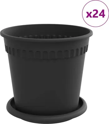 Produktbild von Blumentöpfe 24 pcs Schwarz Ø 17 x 14 cm Kunststoff