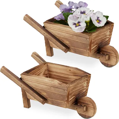 Produktbild von relaxdays Pflanzschubkarre 2er Set