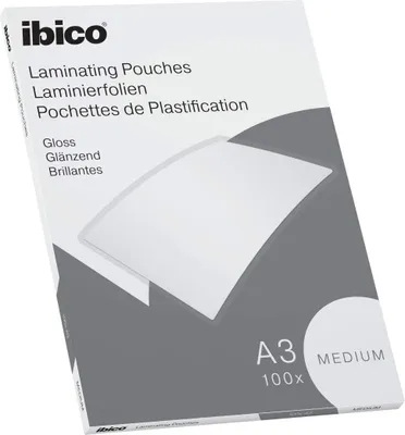 Produktbild von ibico Basics Laminierfolientasche DIN A3 glänzend 200 mic 100 Stück