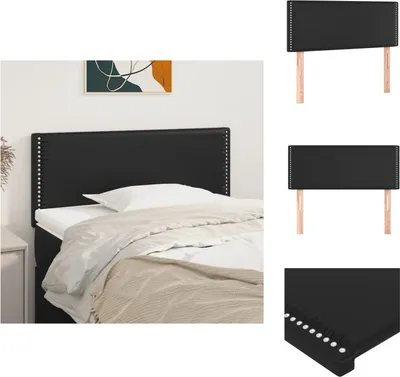 Image de vidaXL Tête de lit Noir 100x5x78/88 cm Similicuir - Tête & Pieds de lit