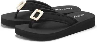 Produktbild von LASCANA Badezehentrenner Sandale, Badeschuh, Pantolette, Badelatsche, Flip Flop schwarz Größe 36