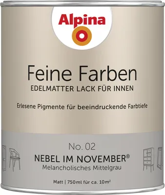 Produktbild von Alpina Feine Farben Lack No. 02 Nebel im November® edelmatt 750 ml