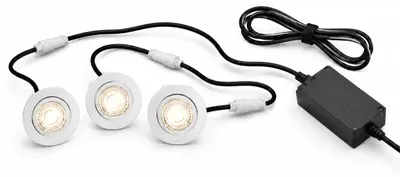 Produktbild von Relco 3er Set Mini LED Einbaustrahler 3×1W kaltweiß – ultra flach – IP43 – inkl. Trafo