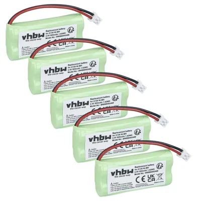 Produktbild von vhbw 5x Akku Ersatz für 55AAAHR2BMX, C30852D1640X1, 220436C1, 41AAAH2BMX, 220382C1 für schnurlos Festnetz Telefon (800 mAh, 2,4 V, NiMH)