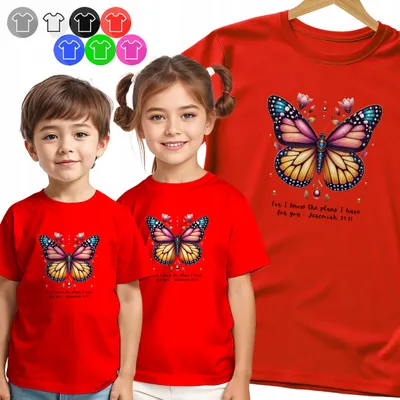 Produktbild von Kinder T-Shirt - Schmetterling WALENTYNKOWY Aufdruck für Mädchen - L