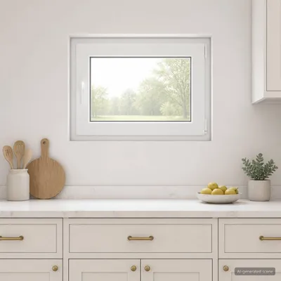 Produktbild von Kellerfenster Innenseite Farbe Weiß RISOR 80 x 55 cm