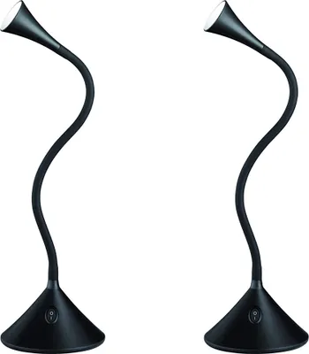 Produktbild von 2er SET flexible 2in1 Tischleuchte, Wandleuchte biegsam Schwarz für Schreibtisch