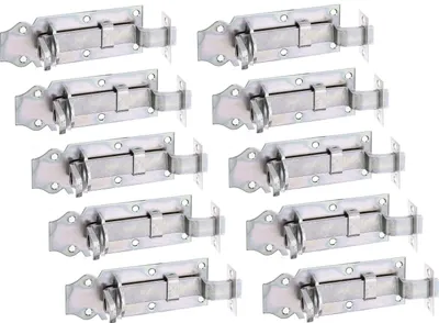 Produktbild von Alberts 841096 Schlossriegel, gekröpft, mit flachem Griff und befestigter Schlaufe, galvanisch verzinkt, dickschichtpassiviert, Platte 120 x 44 mm, 10er Set