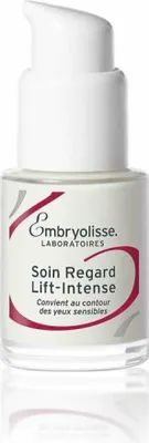 A product shot of an eye cream bottle with a pump dispenser.