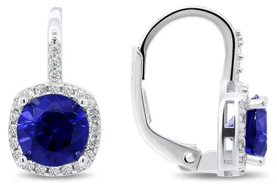 Produktbild von Charmante Silberohrringe mit blauen Zirkonen EA123W