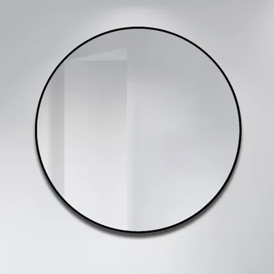 Immagine prodotto di Specchio da bagno rotondo Talos Black Oros Matt Ø 120 cm - Specchio da bagno con cornice in alluminio di alta qualità in colore nero opaco - Specchio da bagno