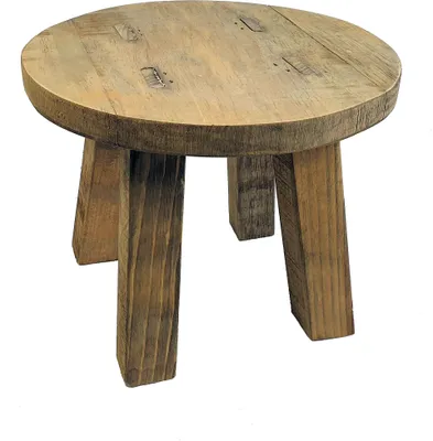 Produktbild von Echtholz Blumenhocker rund natur - 25 x 20 cm - Deko Pflanzen und Blumen Hocker aus Holz