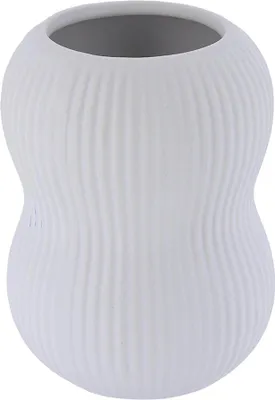 Image de TENDANCE | Gobelet de salle de bain - Gobelet à brosse à dents -  Gobelet pour brosse à dents - blanc - 390 ml - en grès - Gobelet de salle de bain - Accessoires de salle de bain