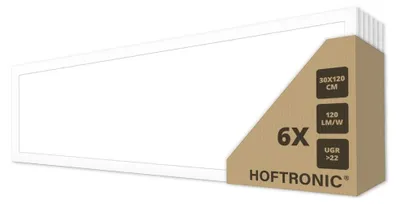 Produktbild von hoftronic LED-Panel 120x30 cm 36W 4000K 4320 lm flimmerfrei UGR22 Philips-Treiber