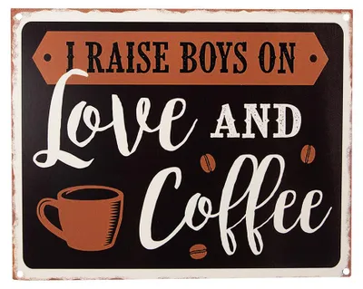 Produktbild von Clayre & Eef Textschild 25x20 cm Schwarz Braun Eisen