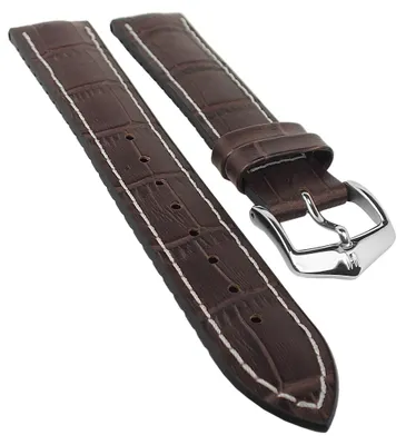 Produktbild von HIRSCH Performance | Uhrenarmband Leder/Kautschuk braun 30994S, Stegbreite:20mm