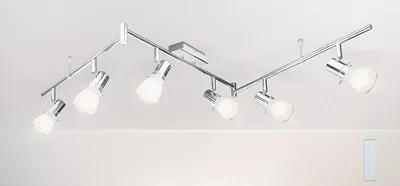 Produktbild von 6-flg. Deckenleuchte Chrom Glas inkl. LED Leuchtmittel