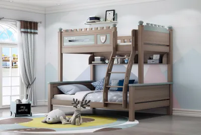Immagine prodotto di Letto a castello, letto a soppalco, letto per bambini, letti a soppalco, pino, legno, stanza dei bambini, letto