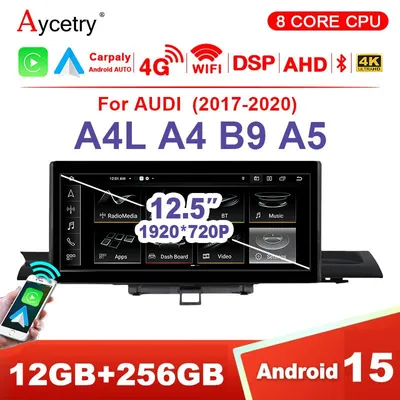 Imagen del producto de Radio para coche inalámbrica con CarPlay y Android, pantalla de 12,5 pulgadas, formato 2 DIN, compatible con Audi A4 B9 y A5