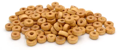 Produktbild von Vintageparts Holzperlen flach natur beige 8 mm 100 Stück