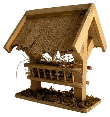 Produktbild von Futterkrippe mit Dach 9 cm für Krippenzubehör