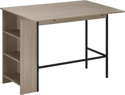Produktbild von Famanu Stehtisch mit Stauraum und Klappplatte - Modernes Design in Grau