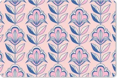 Produktbild von MuchoWow® Schreibtischunterlage Retro - Design - Blumen 60x40 cm - XXL Mauspad - Großes Mauspad