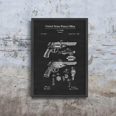 Produktbild von Poster - Canvas - Leinwand - 21 cm x 29,7 cm - Fotoposter - Leinwandkunst - Gun Firearm Patent Starr