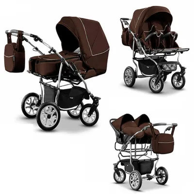 Produktbild von Zwillingskinderwagen 4 in 1 City Twin inkl. Autositze - 15 Teile -  in 19 Farben
