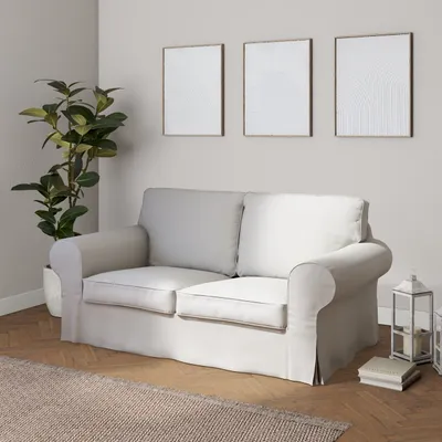 Produktbild von Dekoria Bezug für Ektorp 2-Sitzer Sofa nicht ausklappbar, hellgrau, Sofabezug für  Ektorp 2-Sitzer nicht ausklappbar