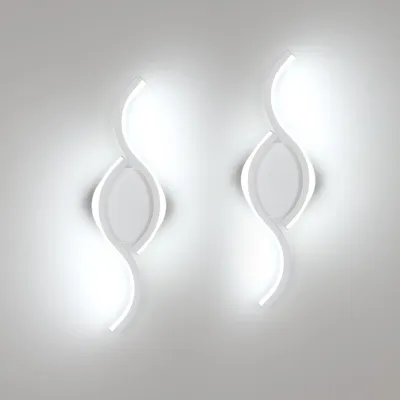 Immagine prodotto di Comely, 2 lampade a LED da parete per interni, 12W, 1350LM, design moderno, lampade da parete da montare a parete, ideali per soggiorno, corridoio, camera da letto, luce bianca fredda 6500K, colore bianco, dimensioni 35,5 cm