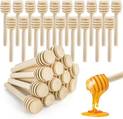 Obrázek produktu pro Sada 100 přírodních dřevěných tyčinek, přenosný mini zásobník, 8 cm, pro domácnost, dezerty, čaj, mléko a kávu