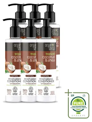 Obrázek produktu pro 6 kusů kondicionéru Organic Shop s kokosem a bambuckým máslem – vyživující a hydratační – 280 ml – velká balení