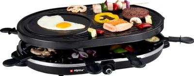 Produktbild von Alpina Gourmet Set - Grilovací pánev - s pánvemi a špachtlemi - 1200W - pro 8 osob
