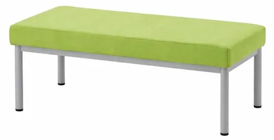 Immagine prodotto di Panca moderna, di colore verde, con struttura in metallo e rivestimento confortevole