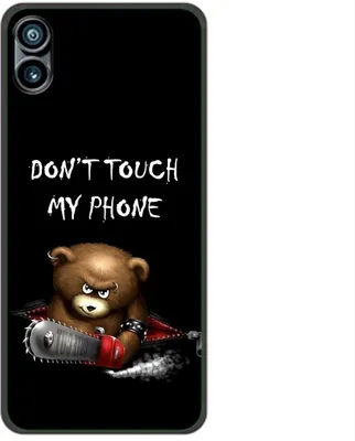 Produktbild von König Design Hülle kompatibel mit Nothing Phone 1 Kunststoff Soft Handyhülle - Handy Case Dont Touch My Phone Bär Schwarz
