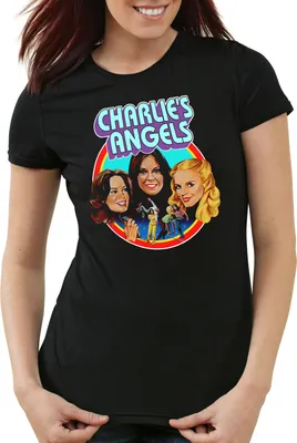 Produktbild von style3 Charlies Angels Damen T-Shirt drei eingel für, Farbe:Schwarz, Größe:M