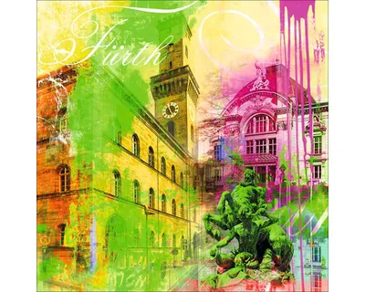 Produktbild von Glasbild Fürth Wahrzeichen II 50x50 cm