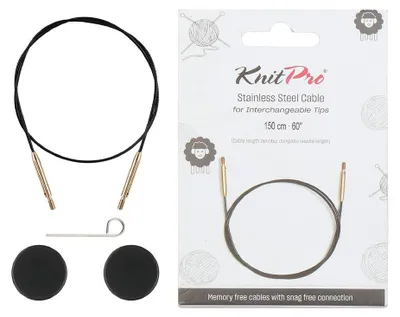 Verstellbarer Kabel 150 cm, Edelstahl, Schwarz/Gold, mit Endkappen