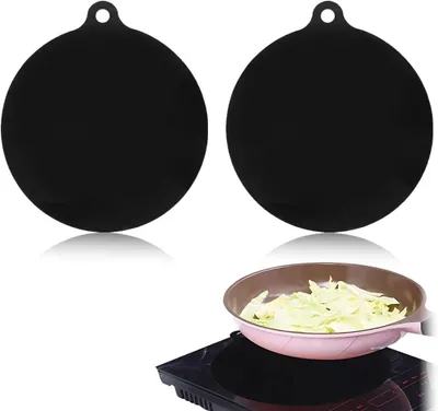 Produktbild von 2 Stück Silikonmatte für Induktionskochfelder, 22 cm, wiederverwendbar und hitzeisolierend