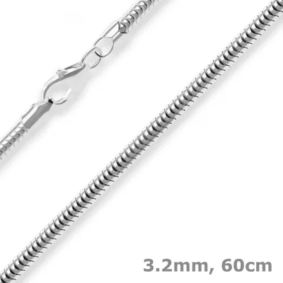 Produktbild von 3,2mm Schlangenkette Silberkette Collier Halskette aus 925 Silber 60cm